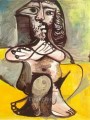 Man Nude seated 1971 cubism Pablo Picasso